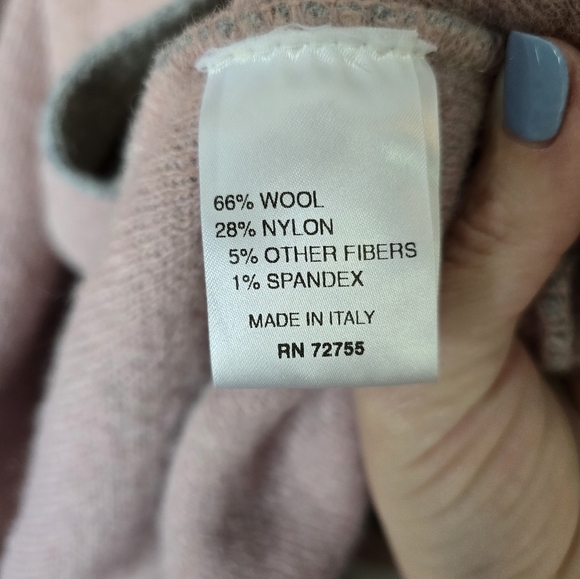 A.IDA Sweater Womens Small Cardigan Gray Pink Wool Made In Italy Boho Chic - Picture 5 of 5